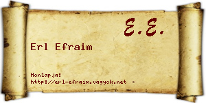 Erl Efraim névjegykártya